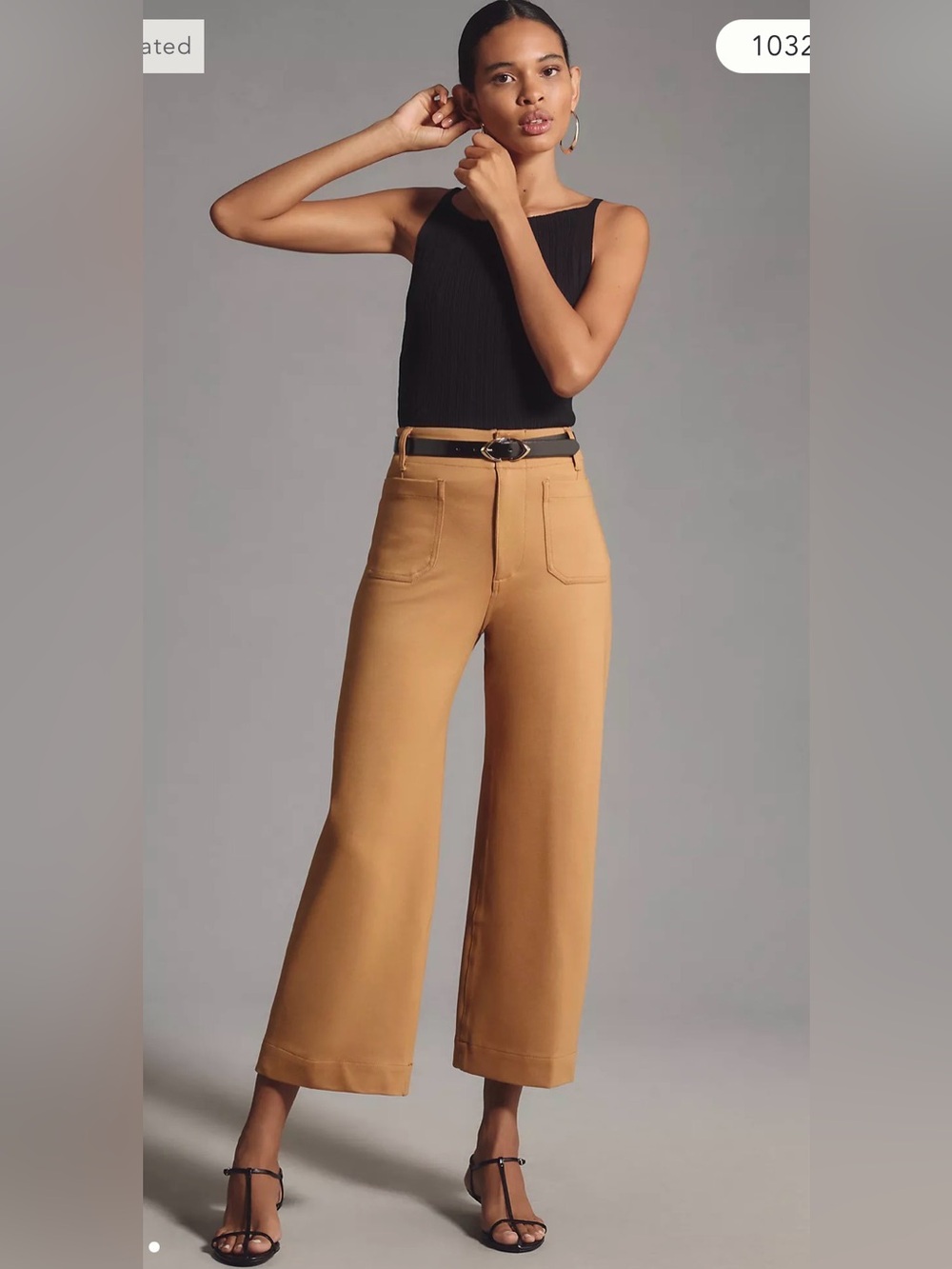 Maeve The Colette Cropped Wide-Leg Ponte Pants - Camel - Size 31P